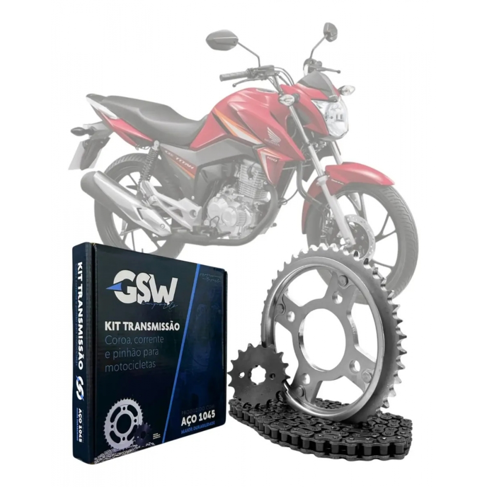 Kit Relação Titan 160/Fan 160 GSW Aço 1045 S/retentor